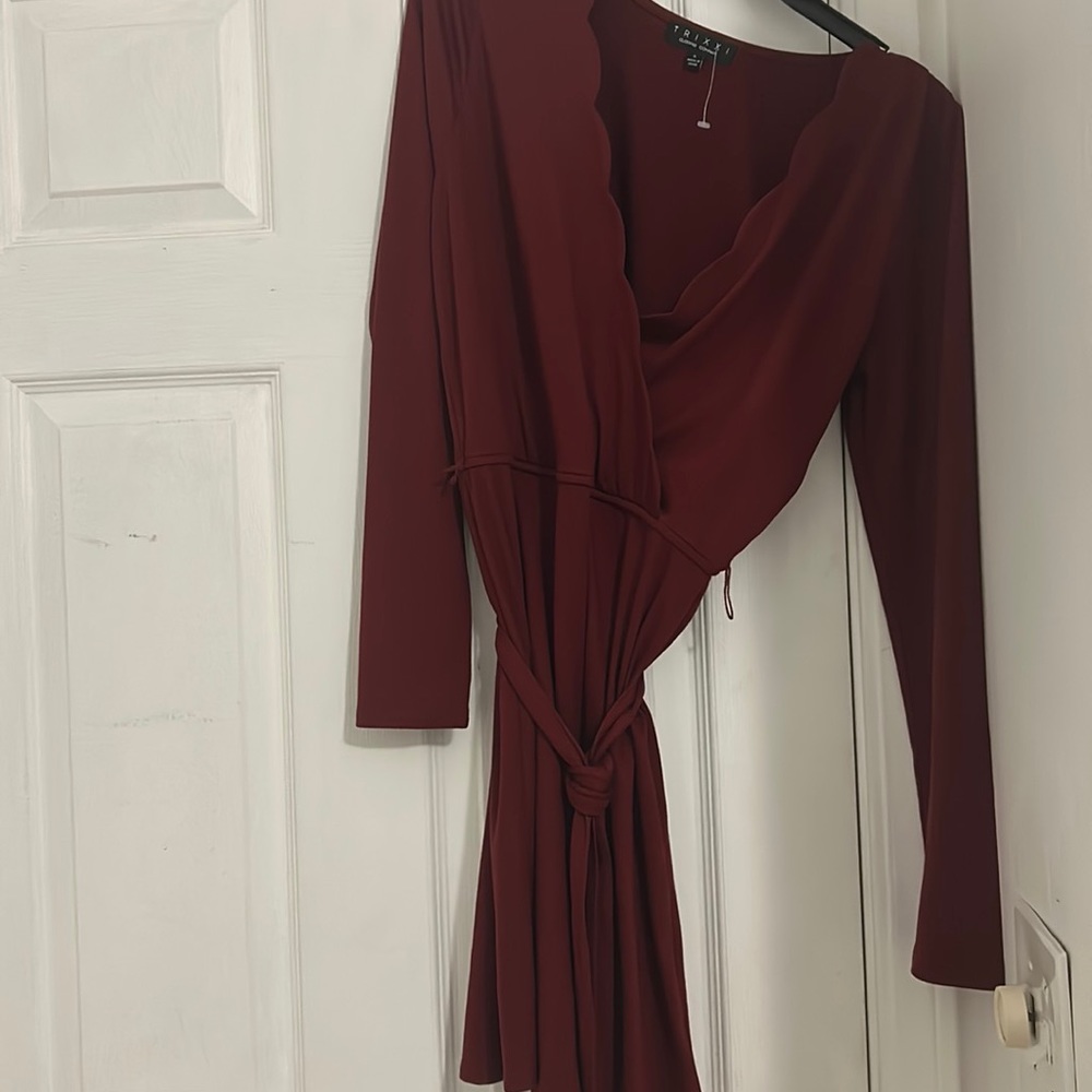 Trixxi long sleeve maroon dress